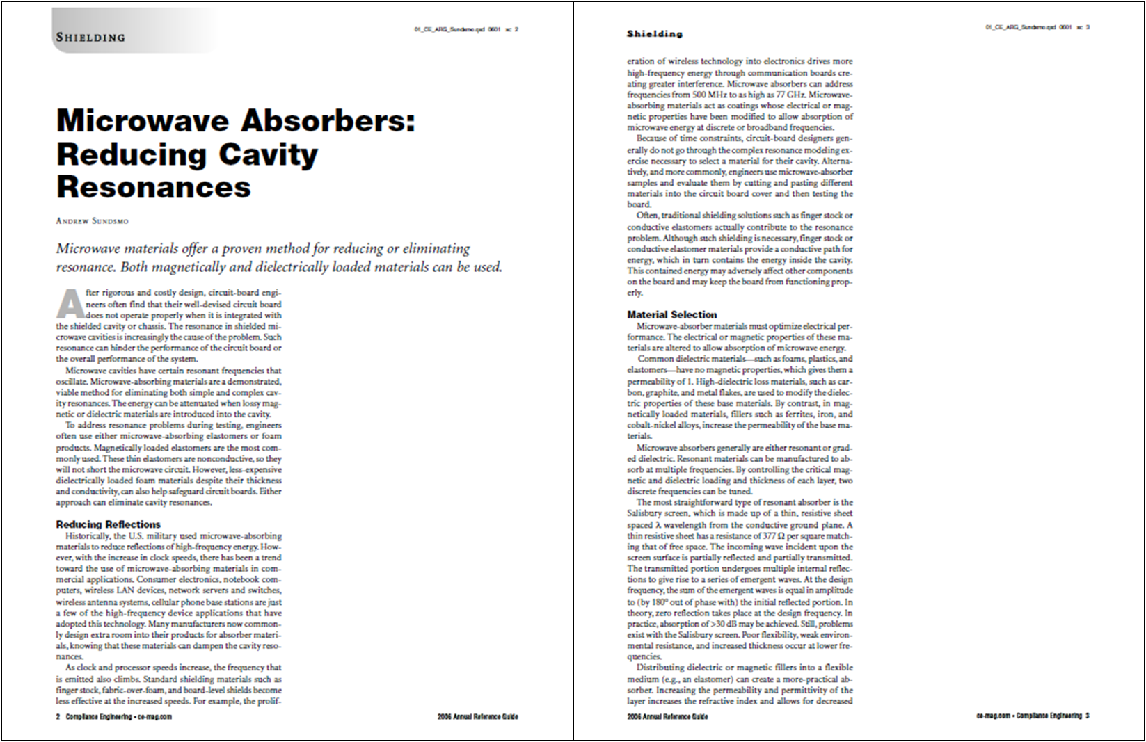 Microwave Absorbers, RF Absorbers, EMI Shielding Application Notes